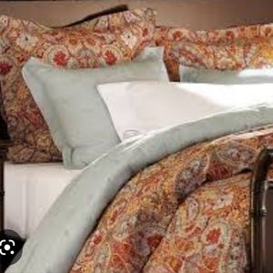 Pottery Barn Paisley and Solid Bedding Set